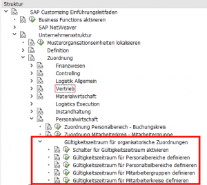 Abbildung 3: Einführungsleitfaden mit neuen Customizingaktivitäten