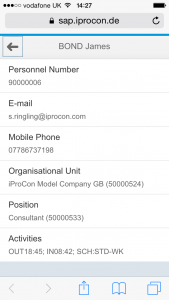 Individual Employee View on mobile MSS