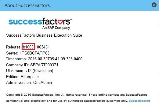 SuccessFactors Upgrade Version