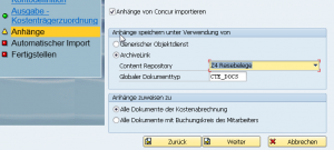 Anhänge von Concur nach SAP FI importieren